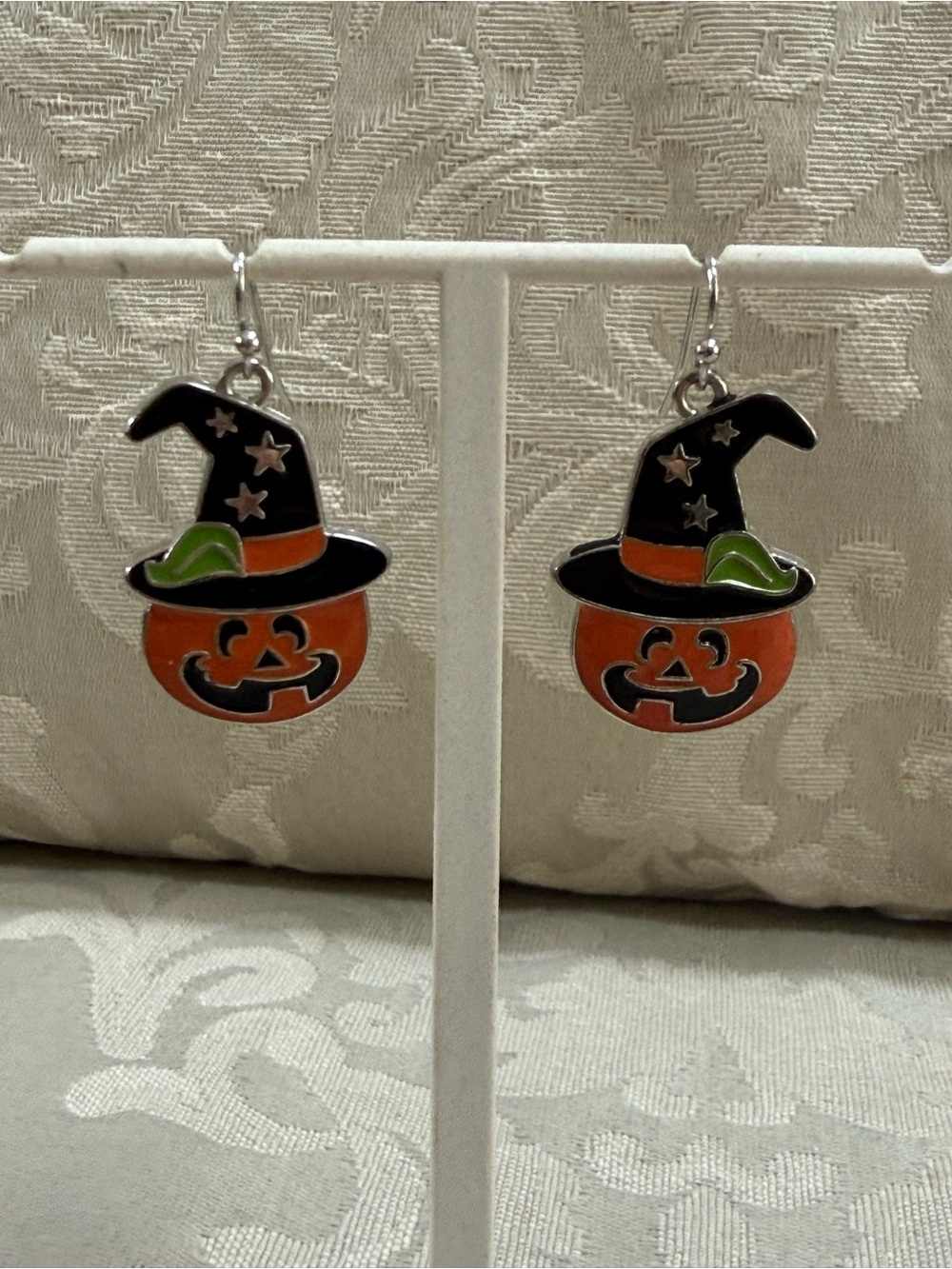 Halloween Jack O Lantern Witch Earrings